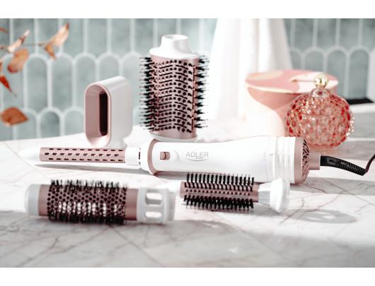 Plaukų formavimo šukos Adler Hair Styler 5 in 1 AD 2027, Number of heating levels 2, 1200 W, Pearl White, Rose Gold
