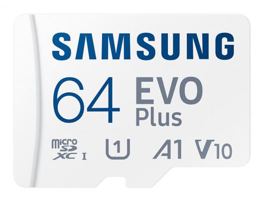 Atminties kortelė Samsung EVO Plus Flash memory card 64GB microSDXC UHS-I Memory Card Speed Class A1 / Video Class V10 / UHS-I U1 / Class10