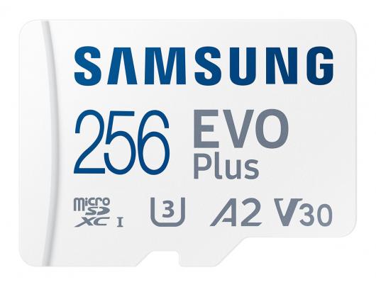Atminties kortelė Samsung EVO Plus Flash memory card 256GB microSDXC UHS-I Memory Card Speed Class A2 / Video Class V30 / UHS-I U3 / Class10