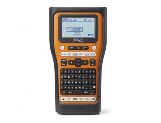 Etikečių spausdintuvas Brother PT-E560BTVP, monochrominis, terminis pernešimas, juodas, oranžinis