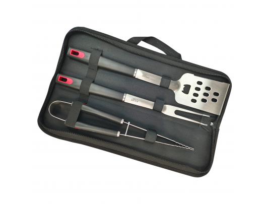 Grilio įrankių rinkinys Adler Grill Utensil Set with Carrying Case AD 6727 Grill Cutlery Set 4 vnt Stainless Steel/Black