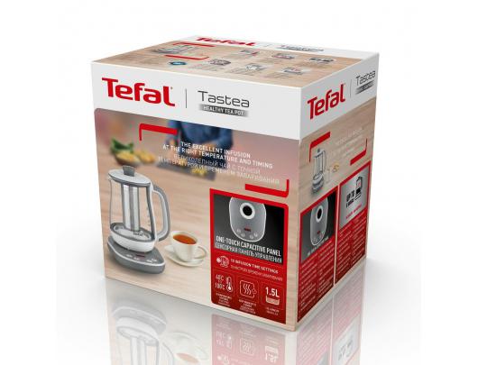 Virdulys TEFAL Tastea Kettle BJ551B10 Tea Kettle 1400 W 1.5 L Glass 360° rotational base Grey/White