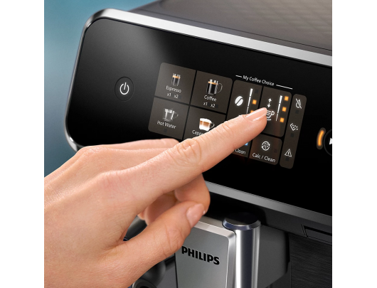 Kavos aparatas Philips EP2334/10, 15 barų pompos slėgis, integruotas pieno putų plakiklis, pilnai automatinis, 1500 W, juodas