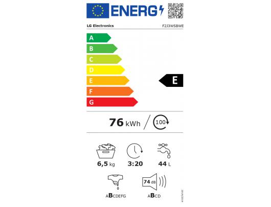 Skalbimo mašina LG Washing machine F2J3WSBWE Energy efficiency class E Front loading Washing capacity 6.5 kg 1200 RPM Depth 44 cm Width 60 cm LED Ste