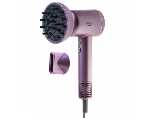 Plaukų džiovintuvas Adler Hair Dryer AD 2270p SUPERSPEED 1600 W Number of temperature settings 3 Ionic function Diffuser nozzle Purple