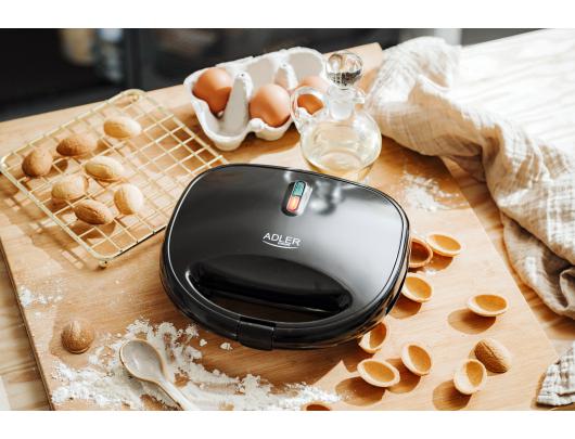 Riešutėlių keptuvė Adler Nut Cookie Maker AD 3071 750 W Number of pastry 12 Nuts Black