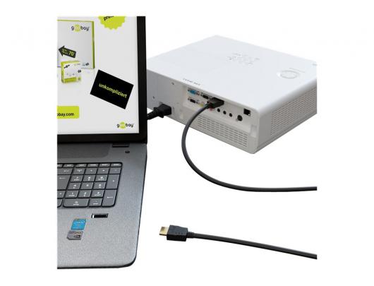 Kabelis Goobay Male | 19 pin HDMI Type A | Male | 19 pin HDMI Type A | 3 m | Black