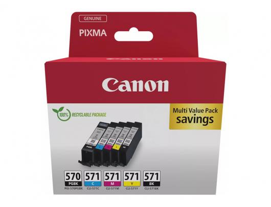 Canon Canon 570/CLI-571 PGBK/BK/C/M/Y Multi Pack Black Yellow Cyan Magenta Pigmented black Ink tank