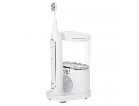 Dantų šepetėlis Adler 2-in-1 Water Flossing Sonic Brush AD 2180w Rechargeable For adults Number of brush heads included 2 Number of teeth brushing mo