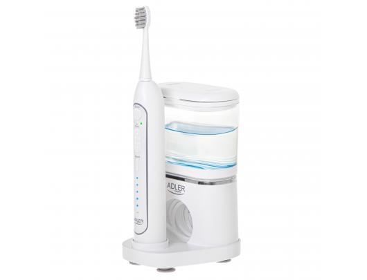 Dantų šepetėlis Adler 2-in-1 Water Flossing Sonic Brush AD 2180w Rechargeable For adults Number of brush heads included 2 Number of teeth brushing mo
