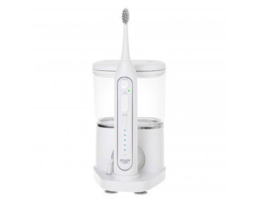 Dantų šepetėlis Adler 2-in-1 Water Flossing Sonic Brush AD 2180w Rechargeable For adults Number of brush heads included 2 Number of teeth brushing mo