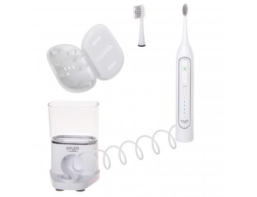 Dantų šepetėlis Adler 2-in-1 Water Flossing Sonic Brush AD 2180w Rechargeable For adults Number of brush heads included 2 Number of teeth brushing mo