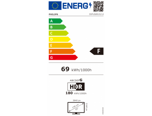 Televizorius Philips Smart TV 55PUS8919 55" 139 cm 4K UHD (2160p) TITAN OS