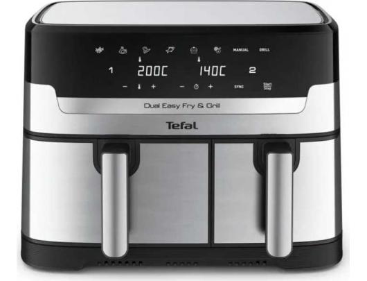 Karšto oro gruzdintuvė TEFAL Fryer | EY905D10 | Capacity 5.2+3.1 L | Hot air technology | Stainless Steel/Black