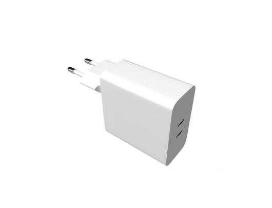 Įkroviklis Fixed Dual USB-C Mains Charger, PD support, 65W