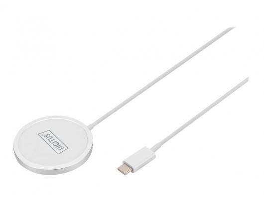 Belaidis įkroviklis Digitus | Charging Pad | Wireless charging pad | USB-C plug | White | White