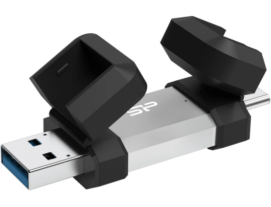 USB raktas Silicon Power Dual USB Drive | Mobile C51 | 128GB | USB Type-A and USB Type-C | Silver