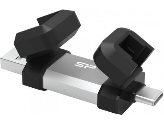 USB raktas Silicon Power Dual USB Drive | Mobile C51 | 128GB | USB Type-A and USB Type-C | Silver