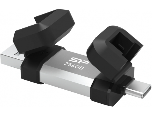 USB raktas Silicon Power Dual USB Drive Mobile C51 256GB USB Type-A and USB Type-C Silver