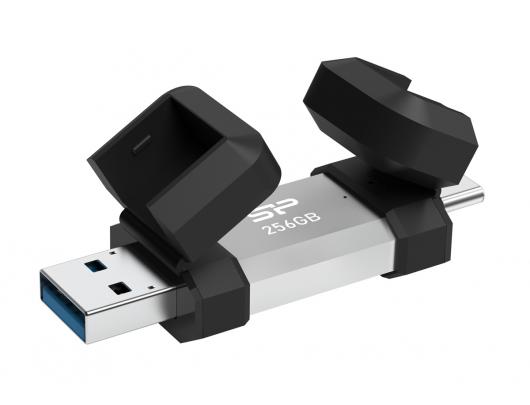 USB raktas Silicon Power Dual USB Drive Mobile C51 256GB USB Type-A and USB Type-C Silver