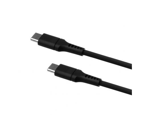 Įkroviklis Fixed | Liquid Silicone Cable USB-C/USB-C, 1.2m, 60W | FIXDLS-CC12-BK