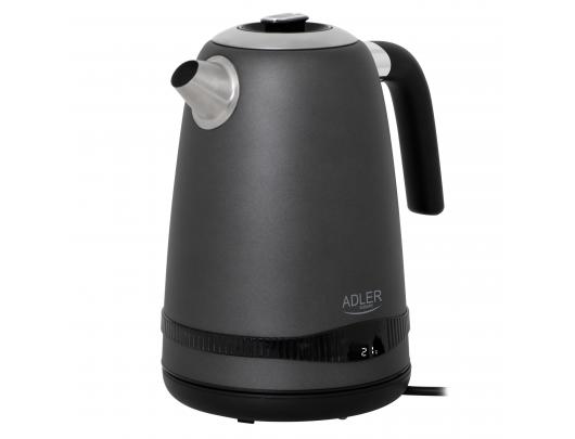 Virdulys Adler Kettle AD 1295g SS Electric 2200 W 1.7 L Stainless Steel 360° rotational base Grey
