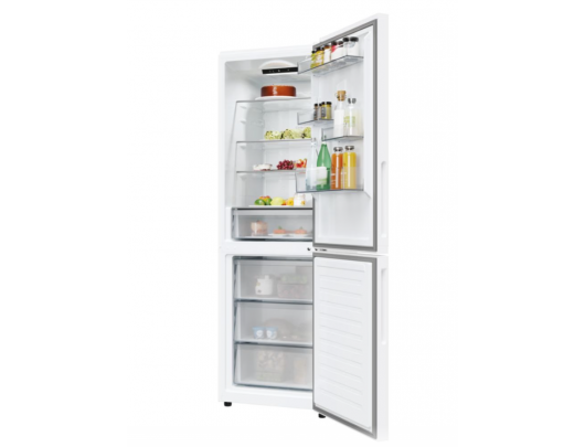 Šaldytuvas Candy CNCQ2T618EW Refrigerator, E, Free standing, Combi, Height 185 cm, Fridge net 235 L, Freezer net 120 L, White