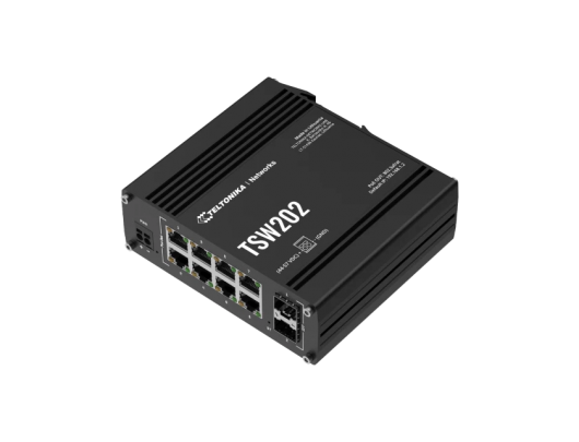 Komutatorius Teltonika TSW202 PoE+ L2 managed Switch 8 10/100/1000, 2 SFP ports