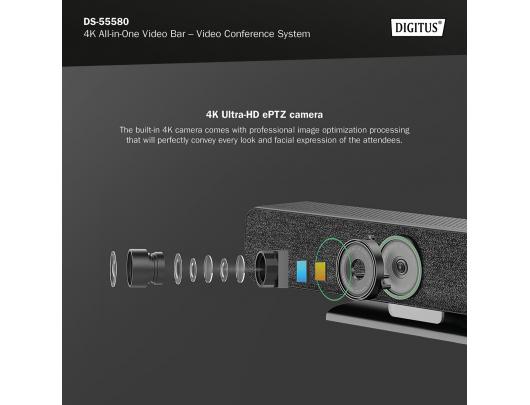 Web kamera Digitus 4K All-in-One Video Bar Pro – Video Conference System, Black/Gray