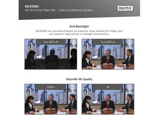Web kamera Digitus 4K All-in-One Video Bar Pro – Video Conference System, Black/Gray