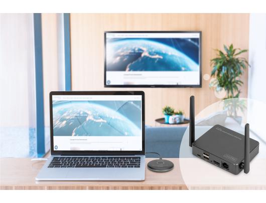 Maršrutizatorius DIGITUS Click & Present Pro - Wireless Collaboration System, Grey/Black