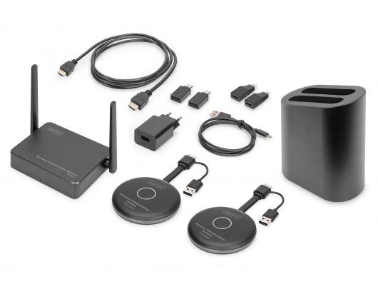 Maršrutizatorius DIGITUS Click & Present Pro - Wireless Collaboration System, Grey/Black