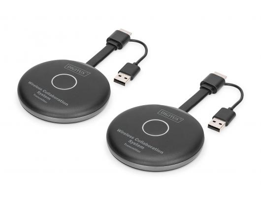 Maršrutizatorius DIGITUS Click & Present Pro - Wireless Collaboration System, Grey/Black