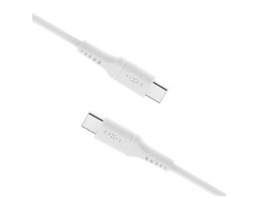 Kabelis FIXED Liquid Silicone Cable USB-C/USB-C, 1,2m, 60W, White
