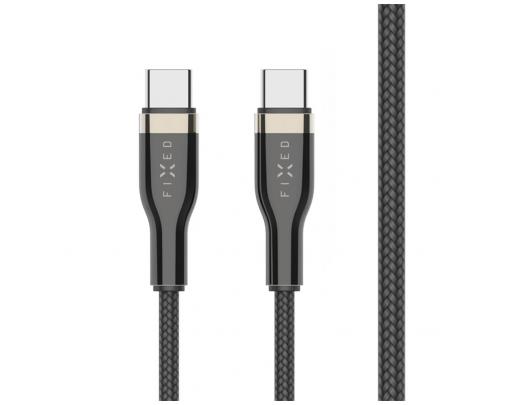 Kabelis FIXED Braided Cable USB-C/USB-C, 1,2m, 100W, Black