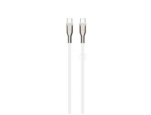 Kabelis FIXED Braided Cable USB-C/USB-C, 1,2m, 100W, White