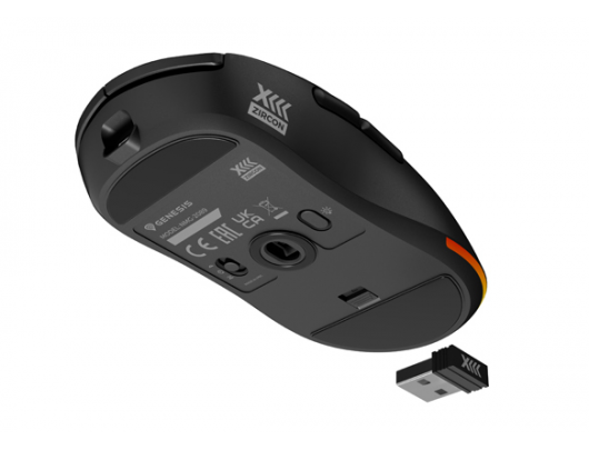 Pelė Zircon XIII Custom | Wireless | Gaming Mouse | 2.4 GHz, USB | Black