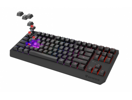 Klaviatūra THOR 230 | Mechanical Gaming Keyboard | Wireless | US | Black | 2.4 GHz, Bluetooth, USB | Outemu Red