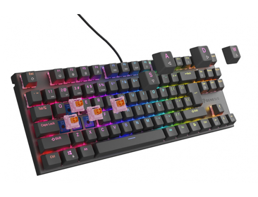 Klaviatūra THOR 303 | Mechanical Gaming Keyboard | Wired | US | Black | USB Type-A | Outemu Peach Silent