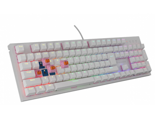 Klaviatūra THOR 303 | Mechanical Gaming Keyboard | Wired | US | White | USB Type-A | Outemu Peach Silent