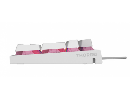 Klaviatūra THOR 303 | Mechanical Gaming Keyboard | Wired | US | White | USB Type-A | Outemu Peach Silent