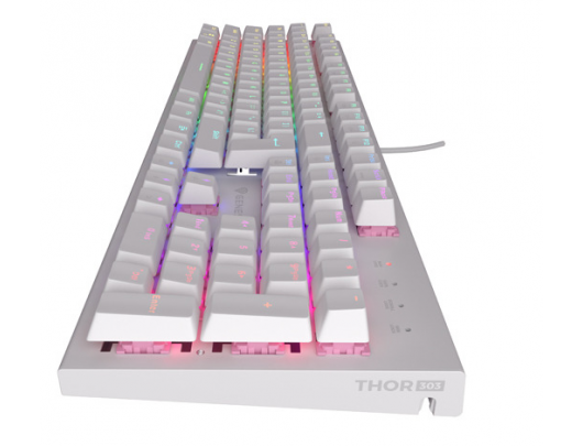 Klaviatūra THOR 303 | Mechanical Gaming Keyboard | Wired | US | White | USB Type-A | Outemu Peach Silent