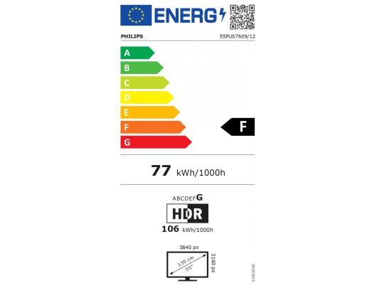 Televizorius Philips 55PUS7609/12 55" (139cm) 4K UHD LED Smart TV