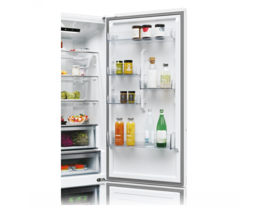 Šaldytuvas Candy CNCQ2T620EW Refrigerator, E, Free standing, Combi, Height 205 cm, Fridge net 289 L, Freezer net 120 L, White