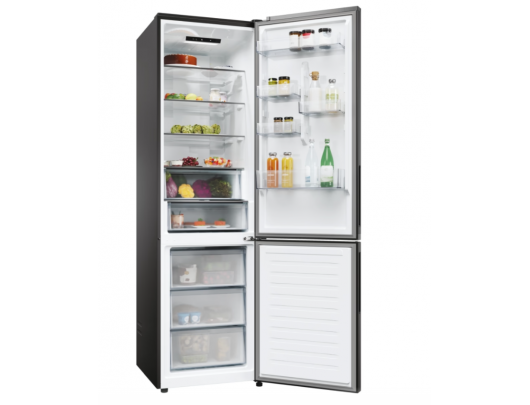 Šaldytuvas Candy CNCQ2T620EB Refrigerator, E, Free standing, Combi, Height 205 cm, Fridge net 289 L, Freezer net 120 L, Black