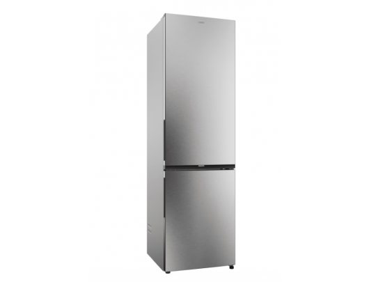 Šaldytuvas Candy CNCQ2T620EX Refrigerator, E, Free standing, Combi, Height 205 cm, Fridge net 289 L, Freezer net 120 L, Stainless Steel