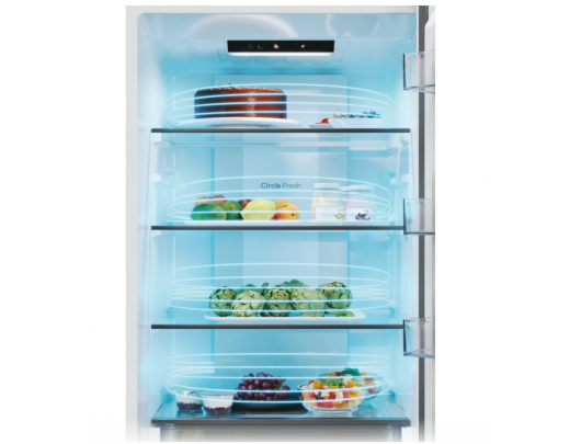 Šaldytuvas Candy CNCQ2T620EX Refrigerator, E, Free standing, Combi, Height 205 cm, Fridge net 289 L, Freezer net 120 L, Stainless Steel