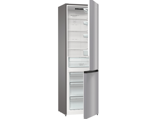 Šaldytuvas Gorenje NRK6202ES4 Refrigerator, E, Free standing, Combi, Height 200 cm, Net Fridge 235 L, Net Freezer 96 L, Grey