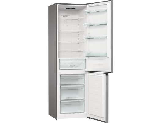 Šaldytuvas Gorenje NRK6202ES4 Refrigerator, E, Free standing, Combi, Height 200 cm, Net Fridge 235 L, Net Freezer 96 L, Grey