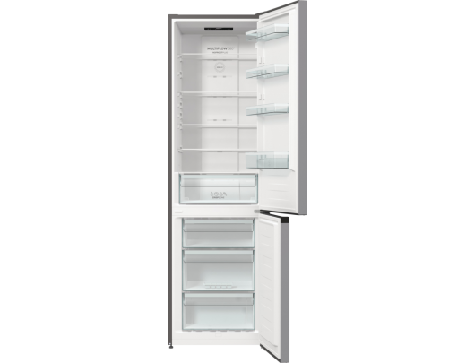 Šaldytuvas Gorenje NRK6202ES4 Refrigerator, E, Free standing, Combi, Height 200 cm, Net Fridge 235 L, Net Freezer 96 L, Grey